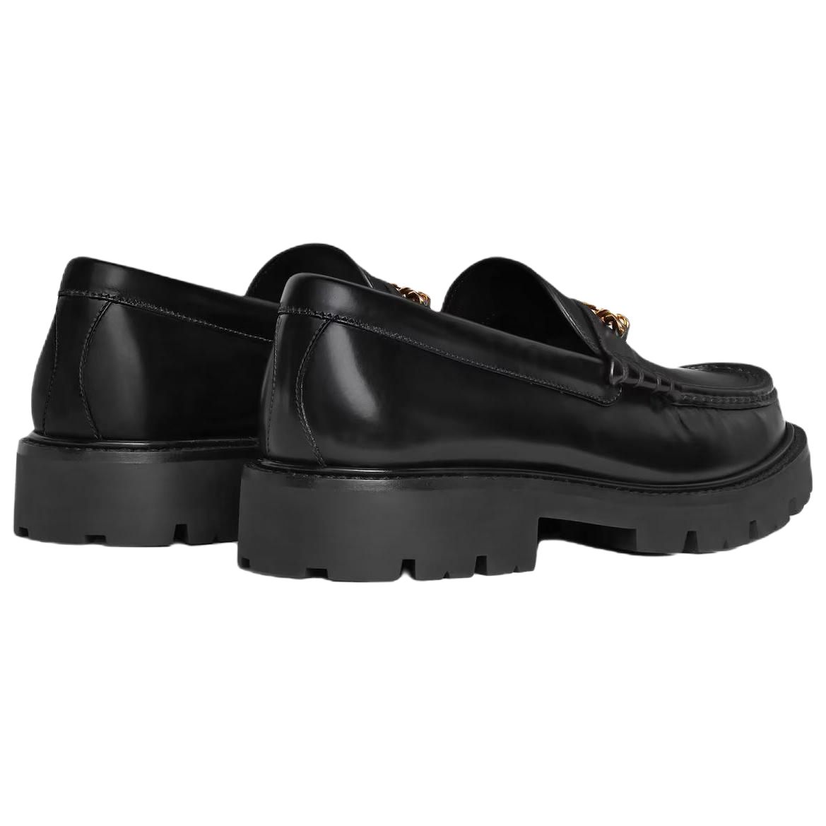 CELINE Chunky Triomphe Loafer Black Gold Chain