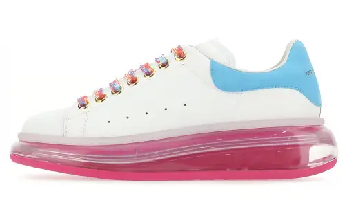 Alexander McQueen Oversized Leather Sneaker 'White Fuchsia' Women's