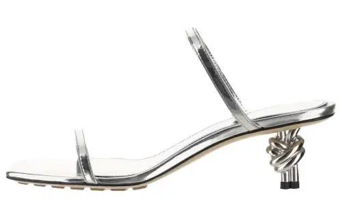 Bottega Veneta Knot Slide Slippers 4.5cm Women's Silver