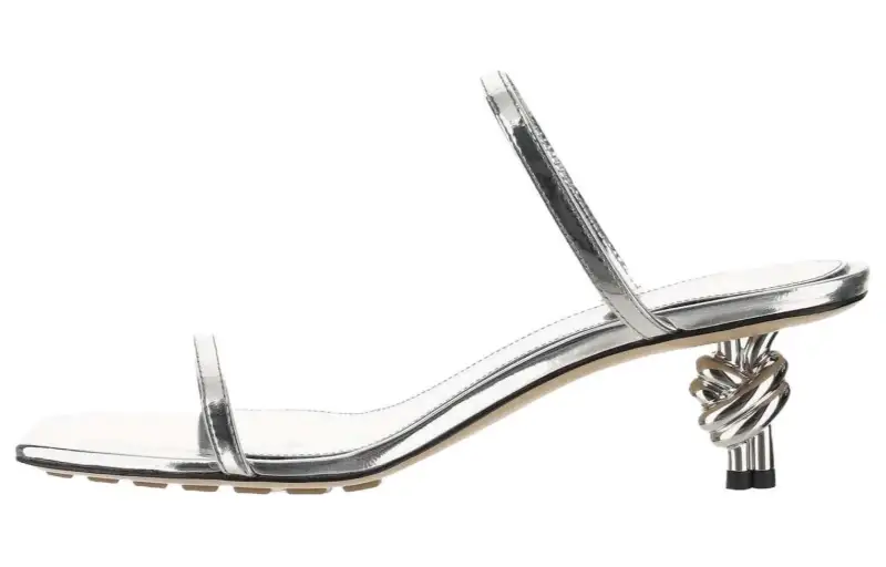 Bottega Veneta Knot Slide Slippers 4.5cm Women's Silver