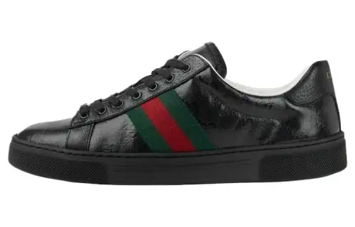 Gucci Wmns Ace 'GG Crystal Canvas - Black' Women's