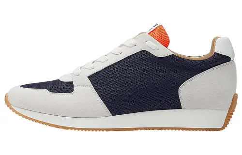 HERMES Escape Mesh, Leather Lace Up Cushioning Low top Casual Shoes Men's Blue White