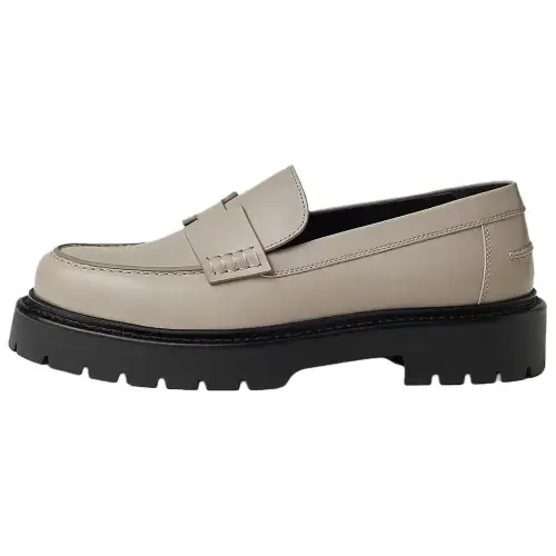 HERMES Klement Calfskin Casual Shoes 3.5cm Women's Pebble Beige