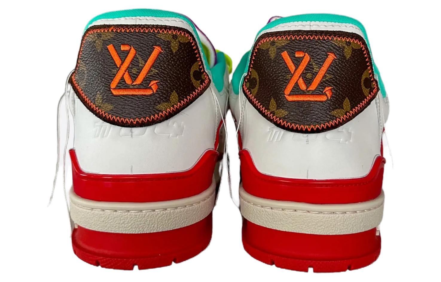 Мужские кеды Louis Vuitton LOUIS VUITTON Trainer (бело-красно-зеленые) — фото 4