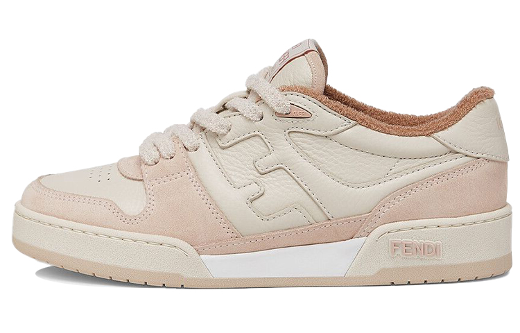 FENDI Fendi Match Suede Retro Round Toe Flat Low Top Fashion Sneakers Women's Pink