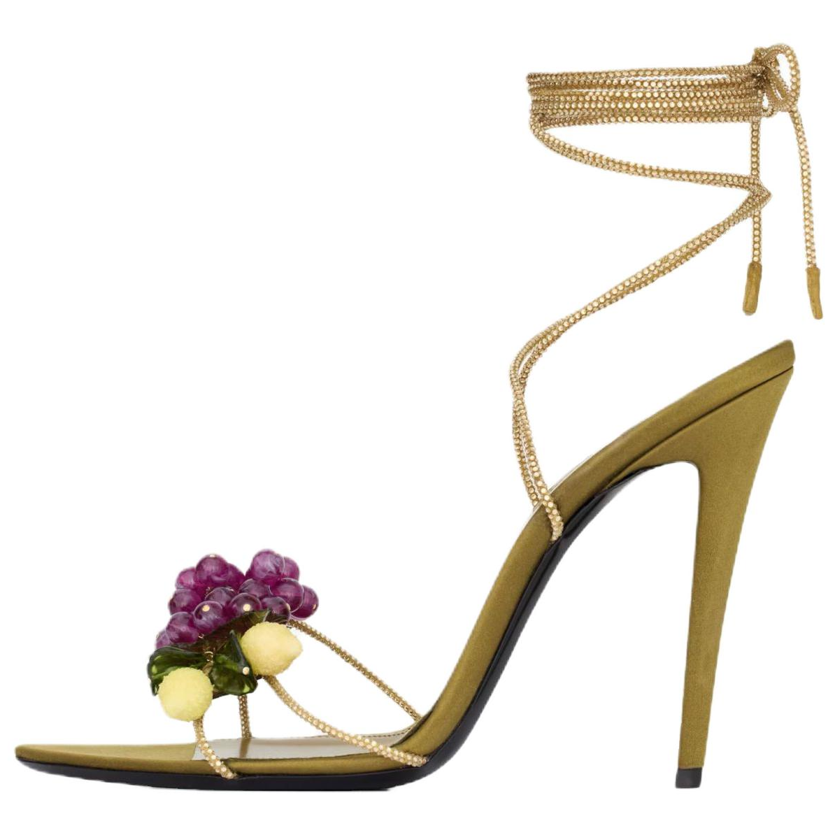 Женские босоножки SAINT LAURENT Chéri (желто-фиолетовые)