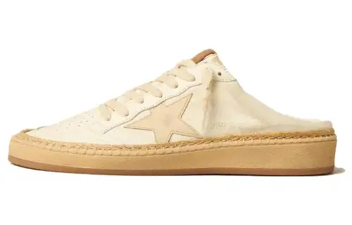 Golden Goose Ball Star Comfortable Rubber Sole Closed Toe Slippers Women's Beige
