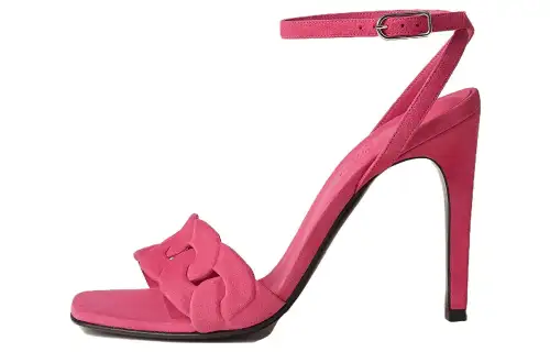 HERMES GALA Leather One Strap Sandals 10.4cm Women's Rose