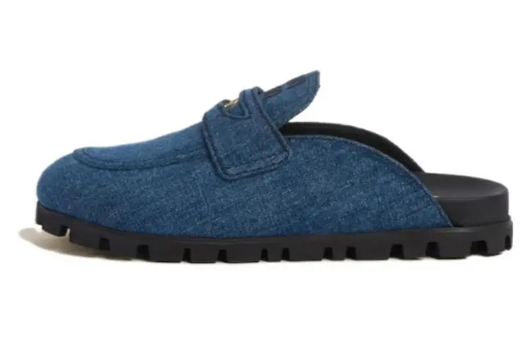 MIU MIU Closed Toe Slippers Women's Blue