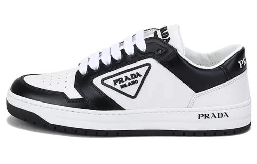 PRADA District Leather Sneakers 'White Black' Women's