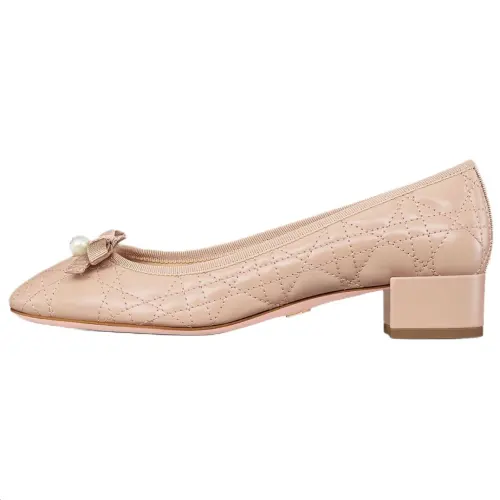 DIOR Chunky Heel High Heels 3cm Women's Pink