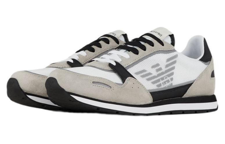 EMPORIO ARMANI Textile, Leather Low top Casual Shoes Men's Ecru