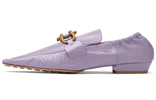 Bottega Veneta Leather Moccasins Lavender Women's