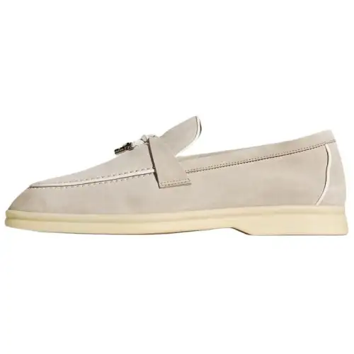 Loro Piana Summer Charms Walk Loafers Women's Pearl Pink White
