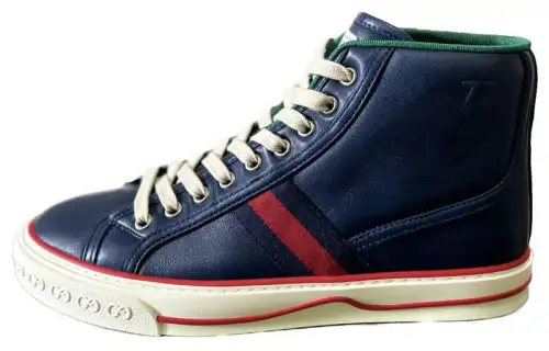 GUCCI Tennis 1977 High top Skateboard Shoes Men's Blue White