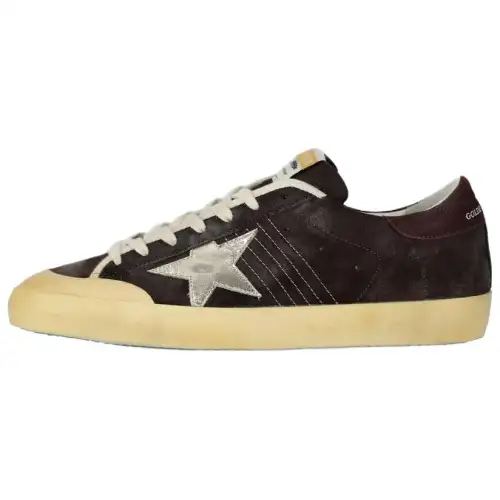 Golden Goose Low top Stylish Skateboarding Shoes Men's Brown Distressed