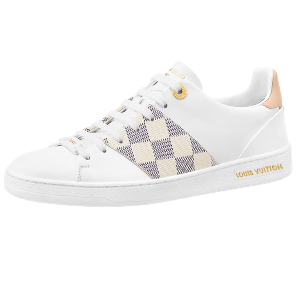 LOUIS VUITTON Frontrow Sneakers 'White With Beige Grey Plaid' Women's