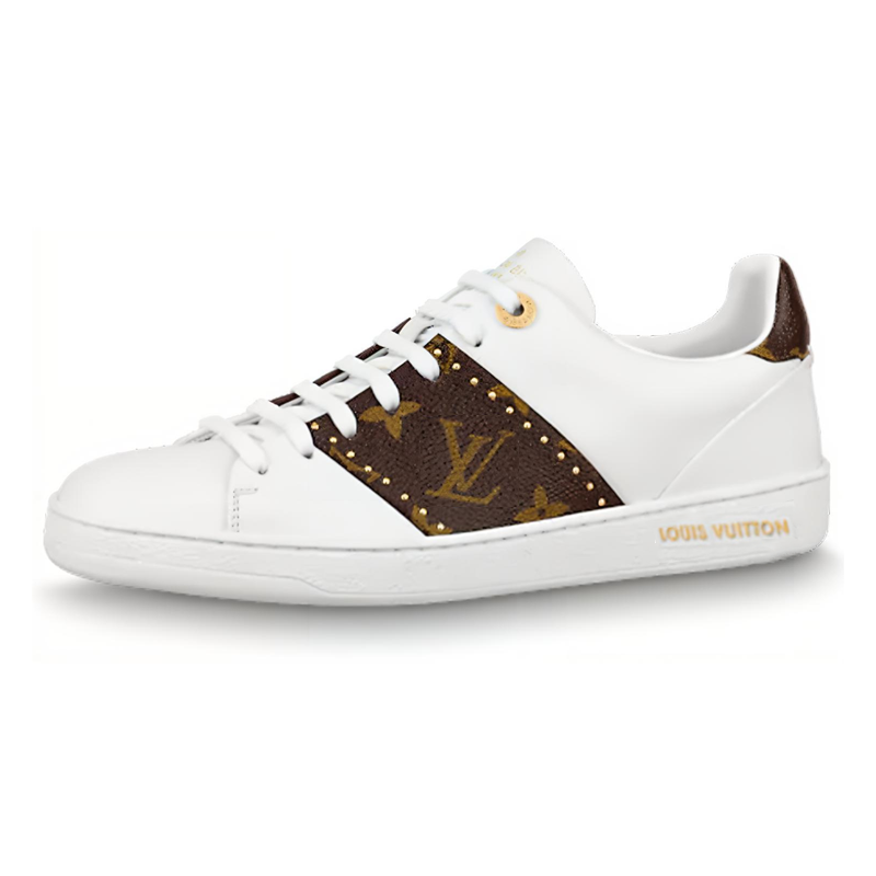 LOUIS VUITTON Frontrow Sneakers 'White With Brown Monogram' Women's