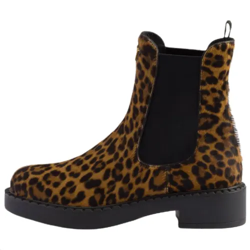PRADA Honey Leather Short Chelsea Boots 5CM Women's Brown