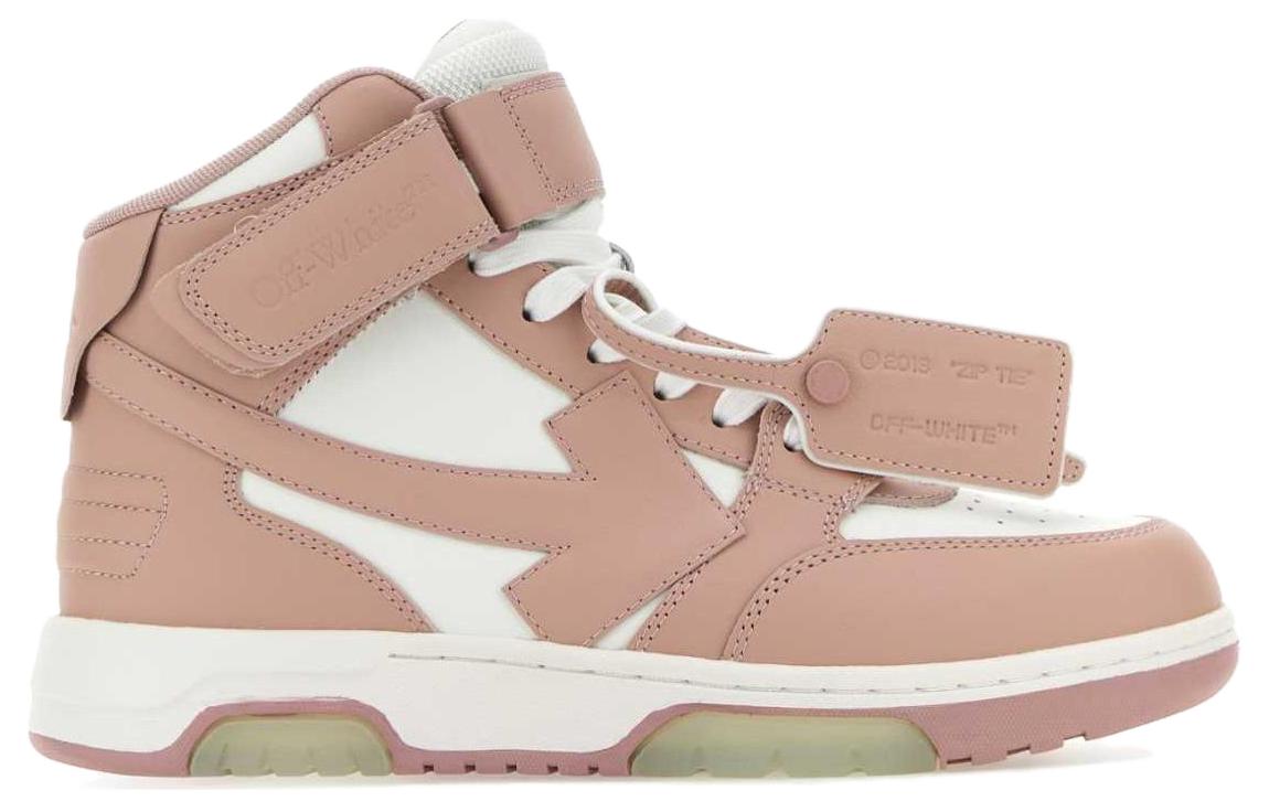 Женские высокие кеды OFF-WHITE Out Of Office (розовые) — фото 2