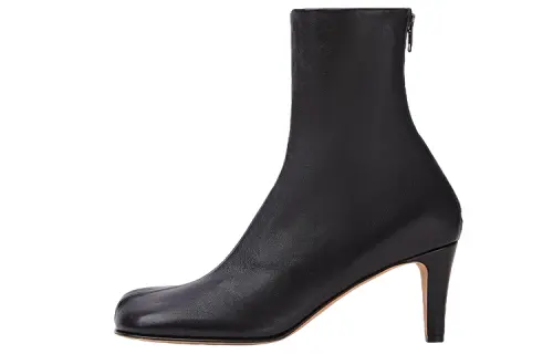Bottega Veneta Bloc Leather Ankle Boots 7cm Women's Black