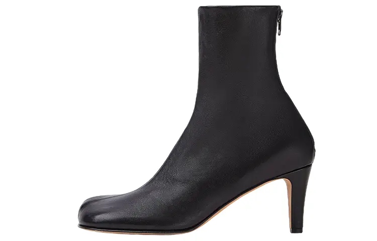 Bottega Veneta Bloc Leather Ankle Boots 7cm Women's Black
