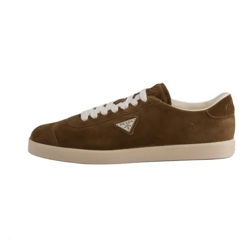 PRADA Lane Suede Low top Skateboard Shoes Men's Light Brown