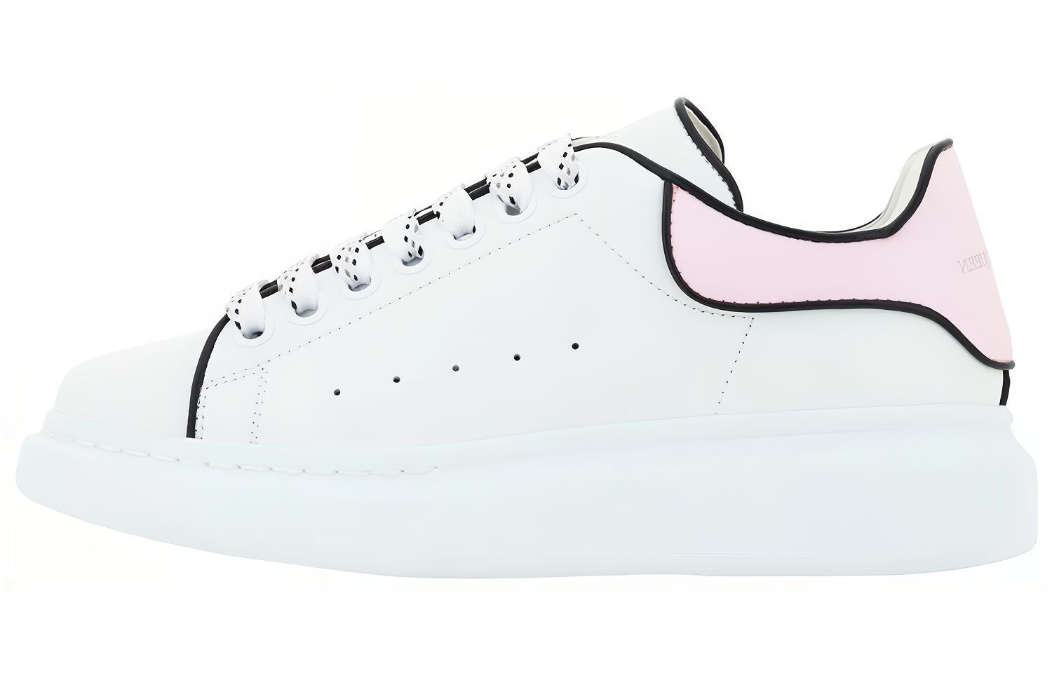 Женские кеды Alexander McQueen Oversize Leather (бело-розовые)