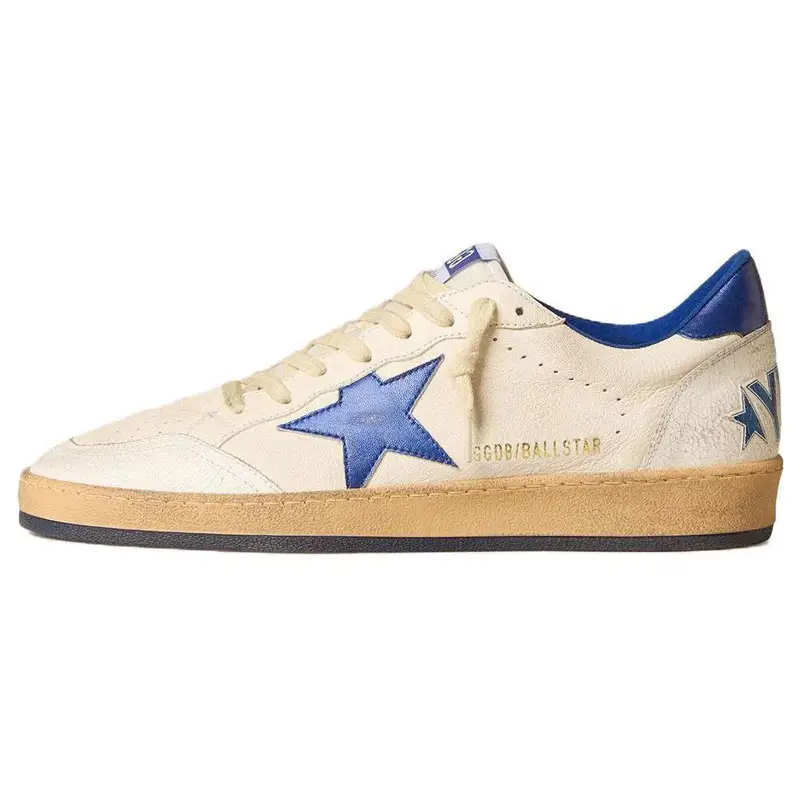 Golden Goose Ball Star Leather Low top Skateboard Shoes Women's Blue
