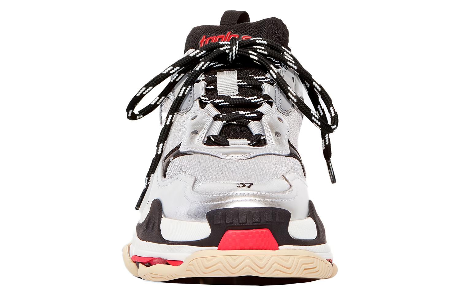 Женские кроссовки Balenciaga Triple S (серо-серебристые) — фото 3