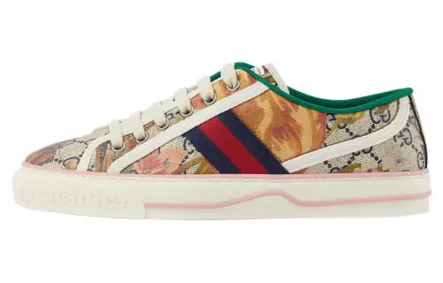 GUCCI Tennis 1977 Lace Up Low top Stylish Skateboarding Shoes Women's Multicolor