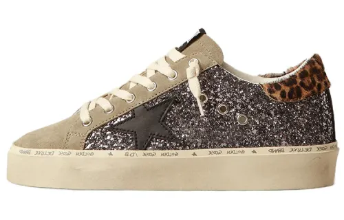 Golden Goose Hi Star Leather Stylish Skateboarding Shoes Women's Gray Brown