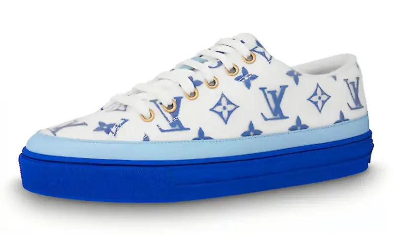 LOUIS VUITTON Lv Stellar Low Top Sneakers White/Blue Women's