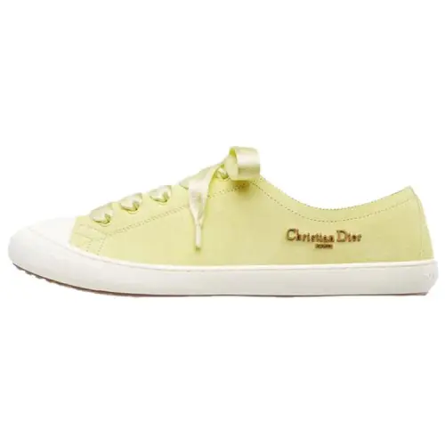 DIOR Lucky Series Suede Low top Skateboard Shoes Women's Yellow