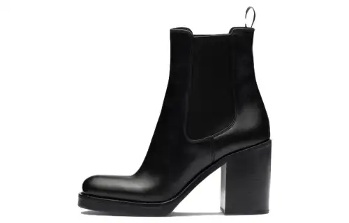 PRADA Brushed Leather 85mm Ankle Boots