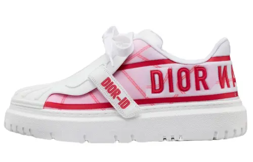 DIOR ID Low top Skateboard Shoes Women's Red White