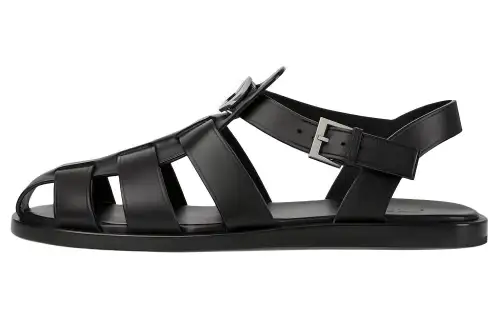 GUCCI Leather Roman Sandals 1.5cm Men's Black