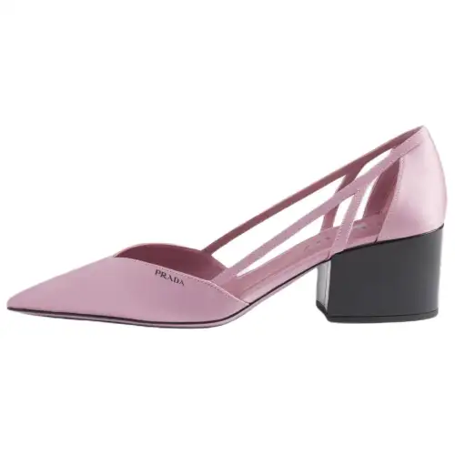 PRADA Chunky Heel High Heels 5.5cm Women's Pink