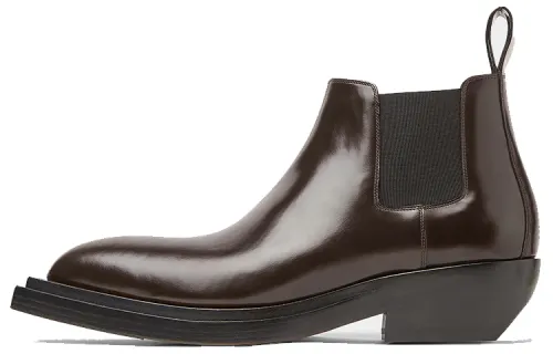 Bottega Veneta Tire Chelsea Short Chelsea Boots Men's Dark Chocolate
