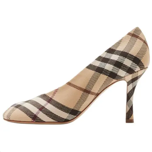 Burberry Check Slim Heel High Heels 8.5cm Women's Brown