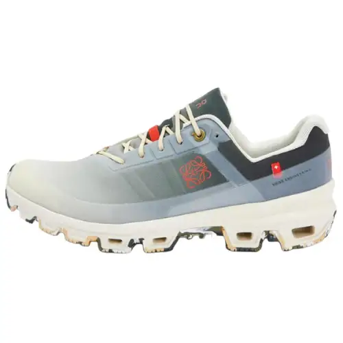 On x LOEWE Cloudventure Cow Split Leather Abrasion Resistant Low top Sports Casual Shoes Unisex Gray White