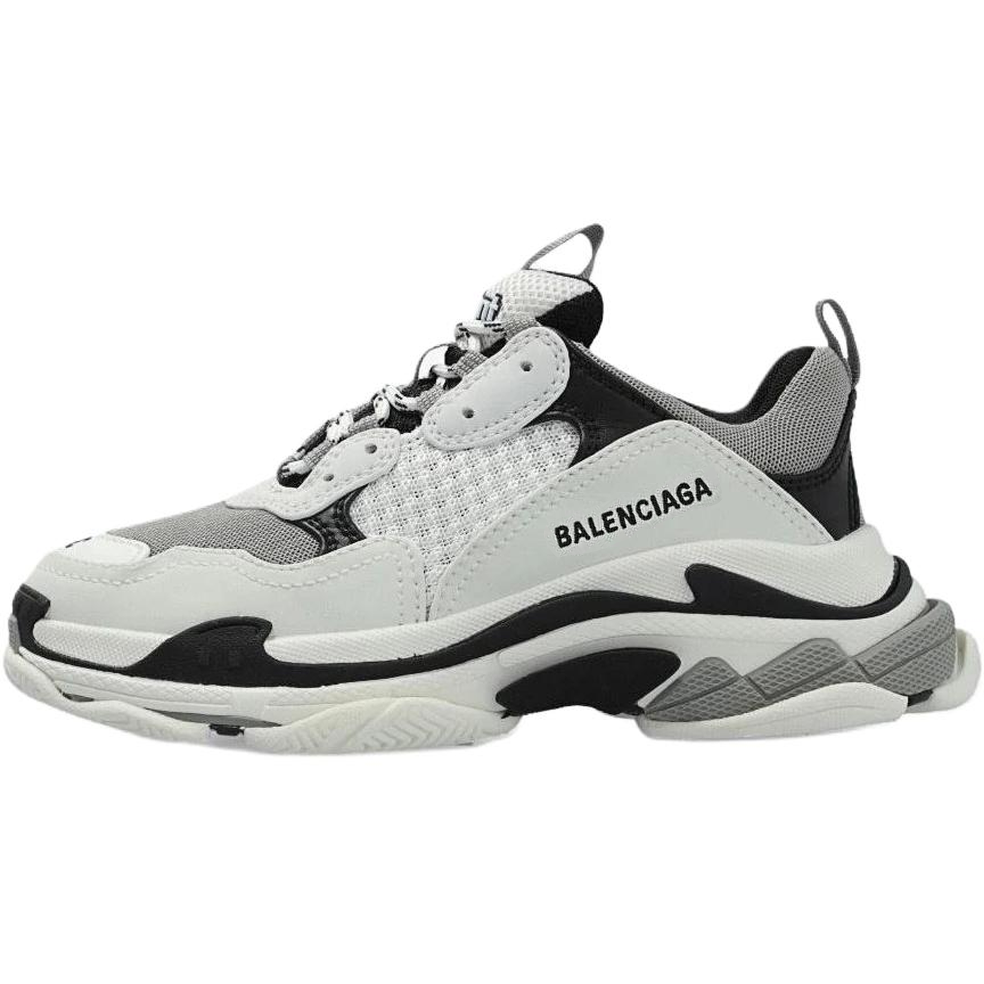 Balenciaga Balenciaga Triple S Round Toe Lace Up Low Top Dad Shoes White Black Children
