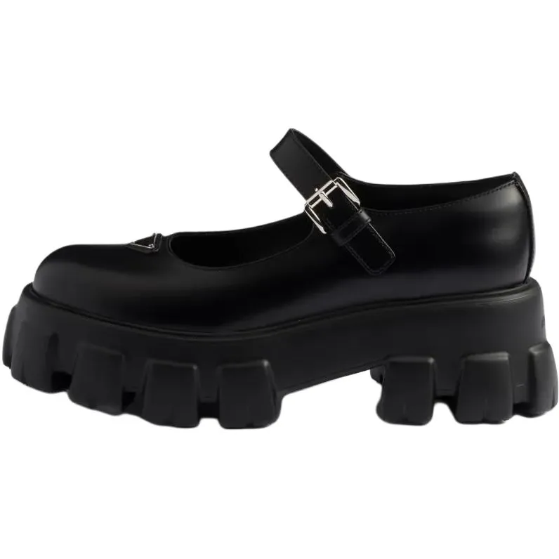 PRADA Monolith Platform Mary Jane Shoes 5.5cm Women's Black