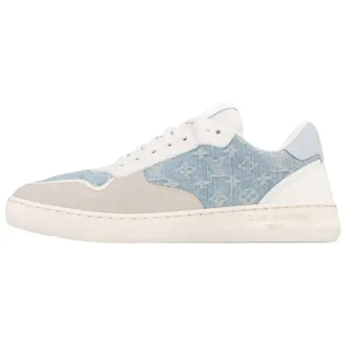 LOUIS VUITTON Stadium Denim Low top Skateboard Shoes Women's Light Blue