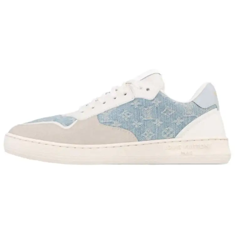 LOUIS VUITTON Stadium Denim Low top Skateboard Shoes Women's Light Blue