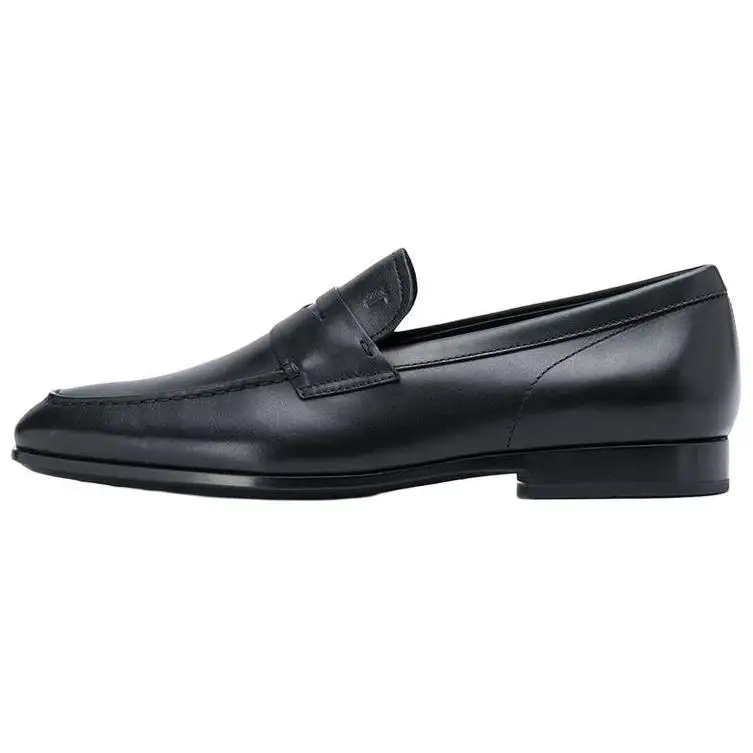 TOD'S Tods first layer cowhide slip-on casual shoes men's black