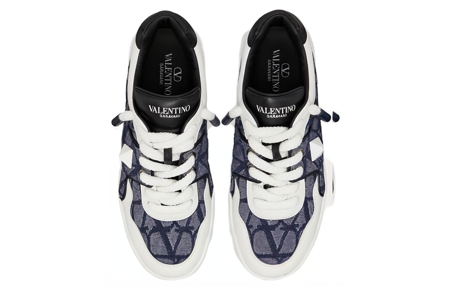 Мужские кеды Valentino One Stud (сине-черные) — фото 4