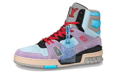LOUIS VUITTON Trainer Ankle Sneakers 'Purple Red Blue'