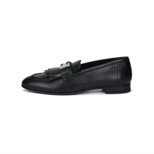 HERMES Royal Sheepskin Casual Shoes Women's Black