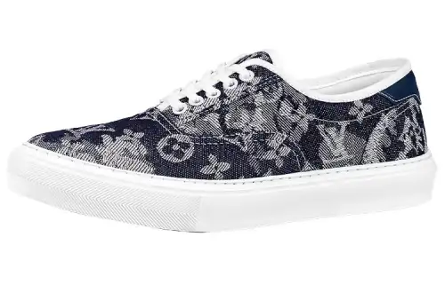 LOUIS VUITTON Trocadero Low top Stylish Skateboarding Shoes Men's Blue